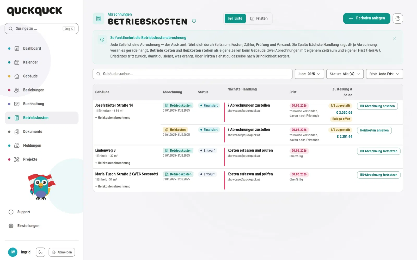 QuckQuck – Betriebskosten